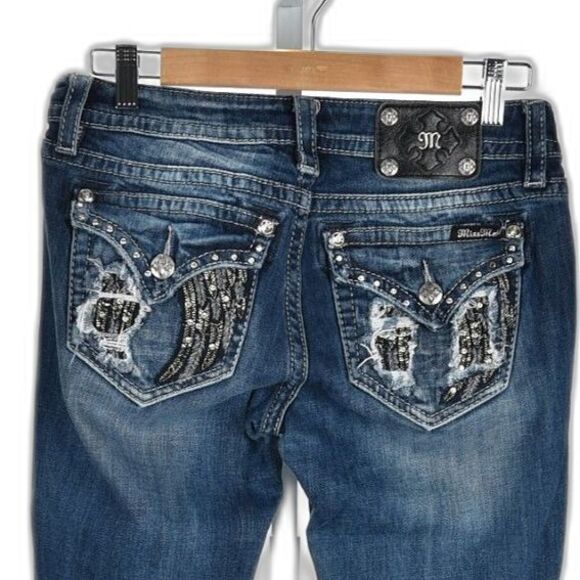 Miss Me Blue Flare & Wide Leg Jeans - Picture 3 of 4